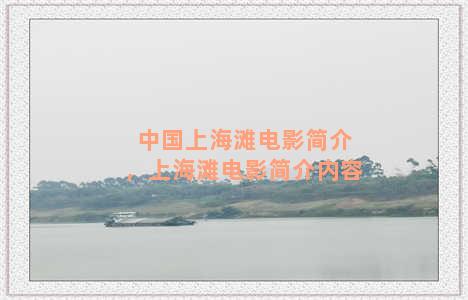 中国上海滩电影简介，上海滩电影简介内容