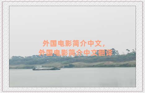 外国电影简介中文，外国电影简介中文翻译